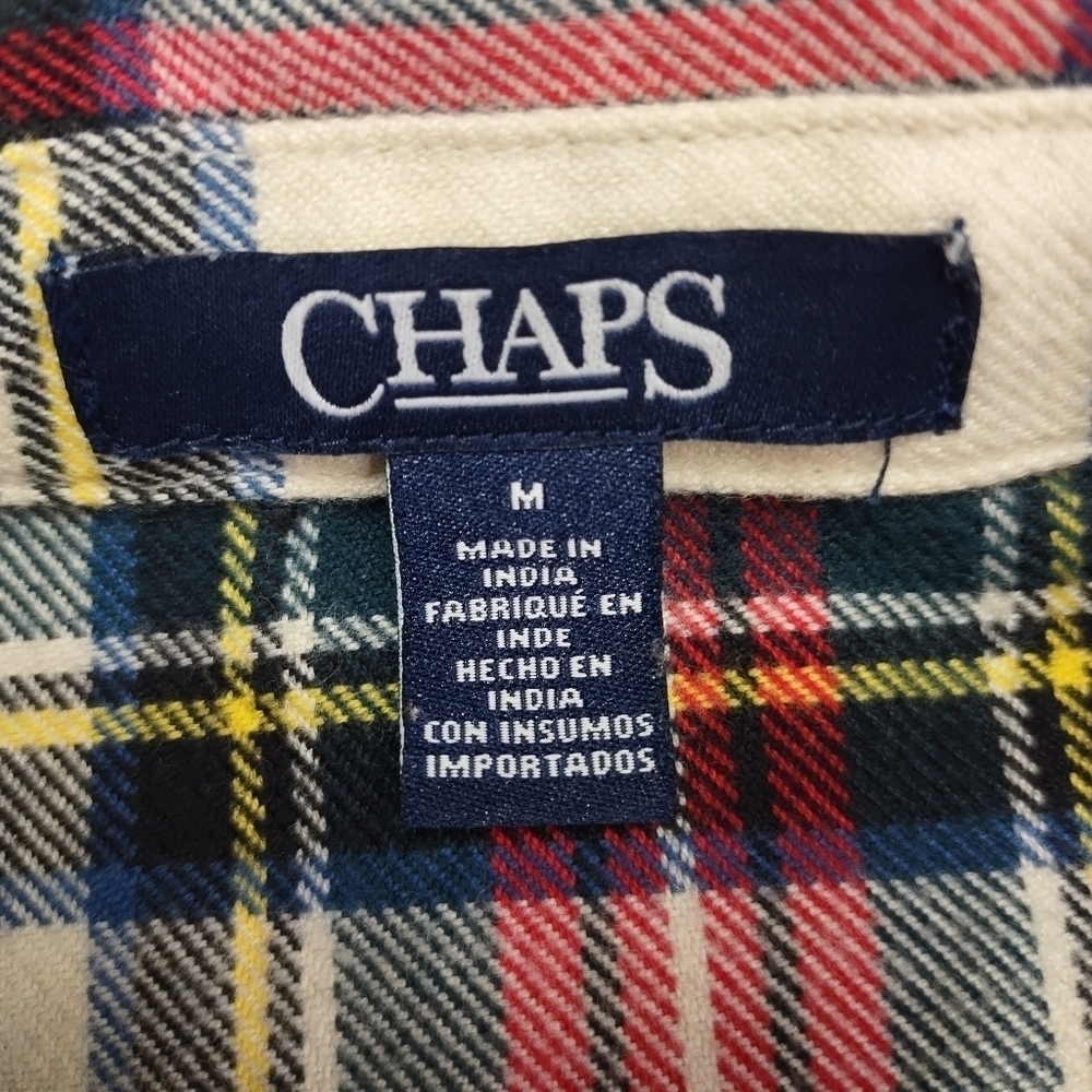 Chaps Women's Multi Colors Plaid Zip Up Top Shirt Size M - Picture 9 of 10